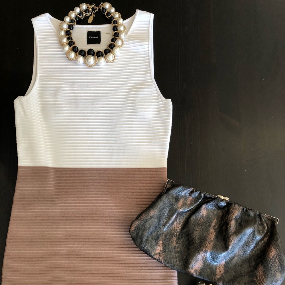 COLOR BLOCK BODYCON Dress. NWOT.